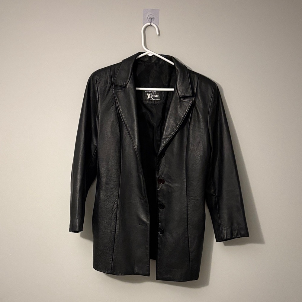 Angie Black Leather Women's Jacket